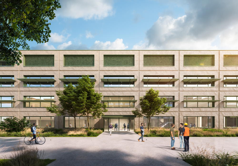 Toekomstbeeld nieuw gebouw Technische Cluster Noord ©Binst Architects