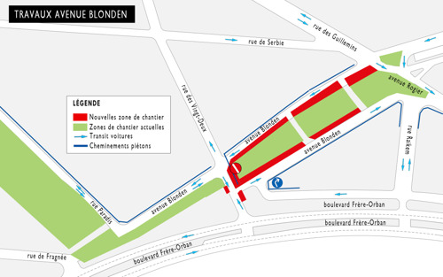 Tram de Liège : Pose des massifs LAC avenue Blonden