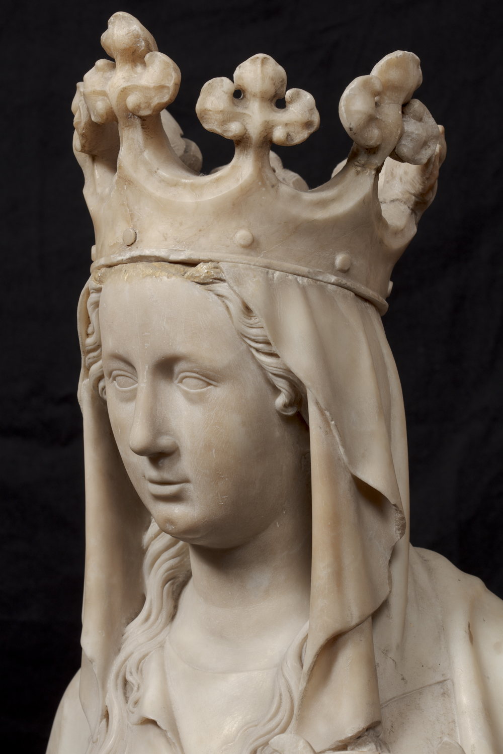 André Beauneveu, Saint Catherine of Alexandria, 1374-1386, marble, Onze-LieveVrouwekerk, Kortrijk. Pictured after restoration.