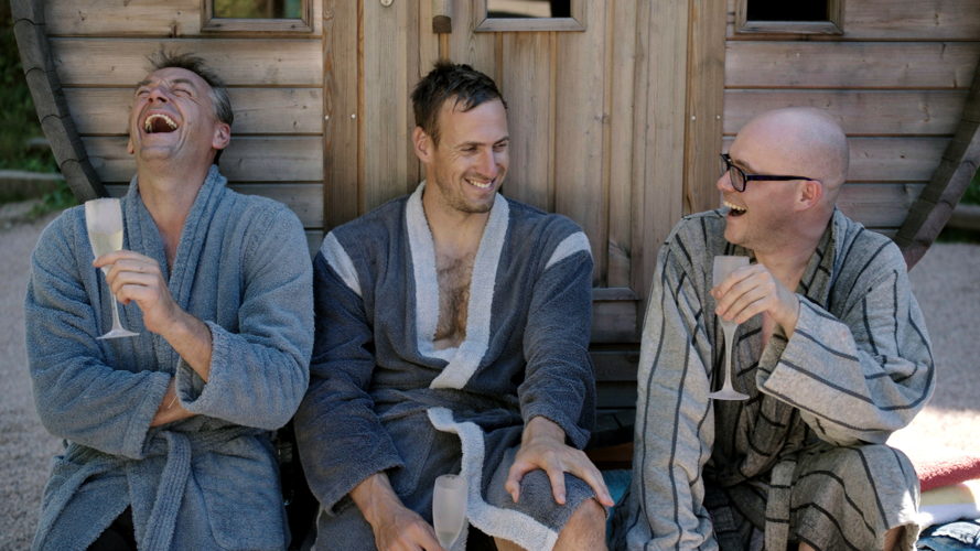 Tom Waes, Philippe Geubels en Hans Van Alphen in de mannenspecial van Weg zijn wij (c) VRT Tom Waes, Philippe Geubels en Hans Van Alphen in de mannenspecial van Weg zijn wij (c) VRT