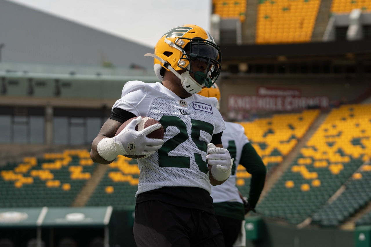 Former Edmonton Elks running back Walter Fletcher in practice earlier this month. Photo Courtesy: Edmonton Elks.