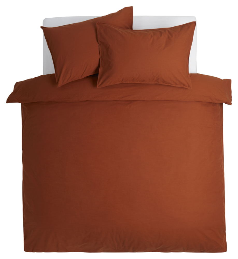 Habitat Cotton Linen Plain Rust Bedding Set - Double, £32