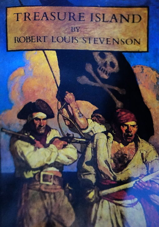 14 November 1883. Treasure Island, by Robert Louis Stevenson, was first published in book form in London by Cassell and Company. Stevenson's description of a map with a red 'X' marking the location of buried treasure is what most of us imagine when we think of a treasure map. In fact, most of our apocryphal imaginings of pirates began with this book. ​ (Front cover of Treasure Island by Robert Louis Stevenson. Dated 19th Century. AKG6261583 © akg-images / World History Archive)