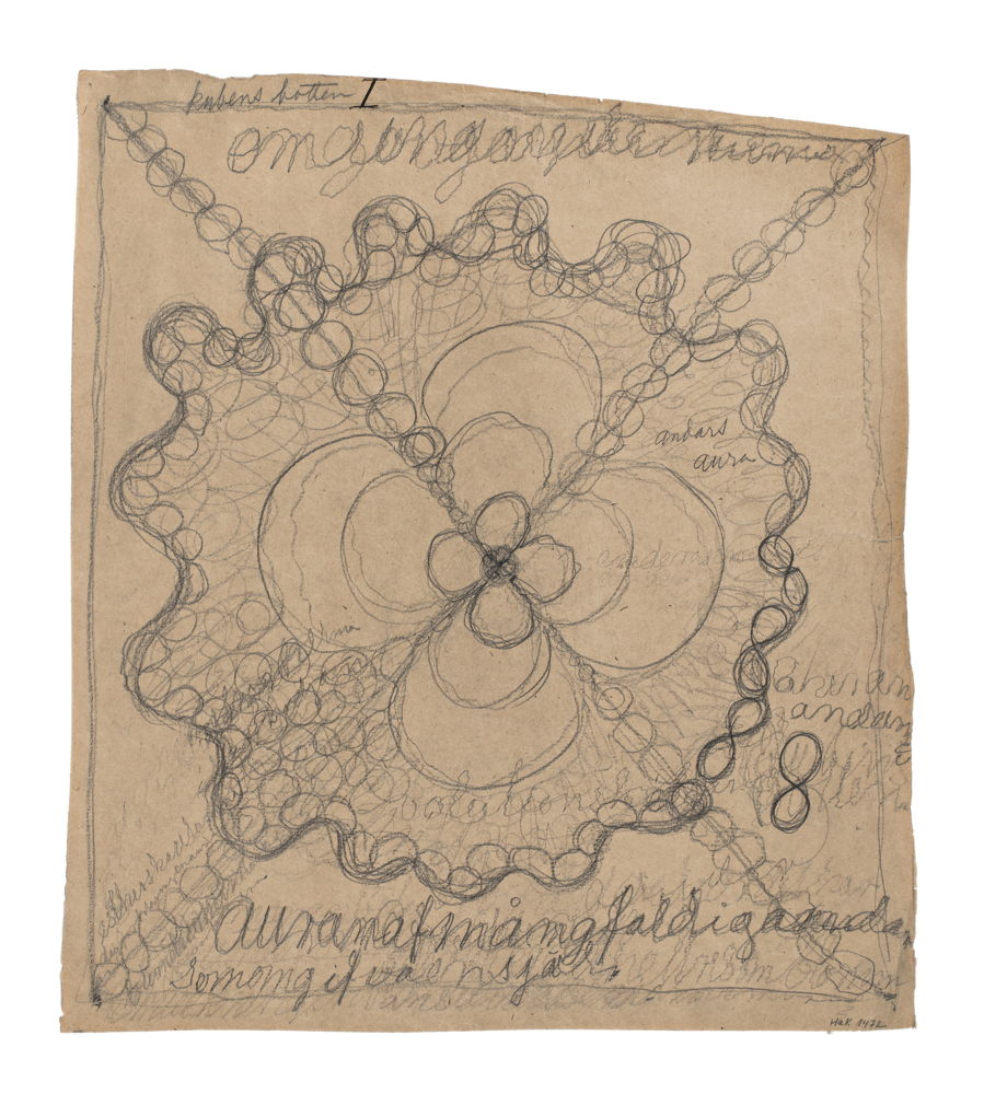 The Five, Spiritualistic drawing, 1908, pencil on paper, HaK 1472.  By courtesy of the Hilma af Klint Foundation.  Photo: The Moderna Museet, Stockholm, Sweden. 