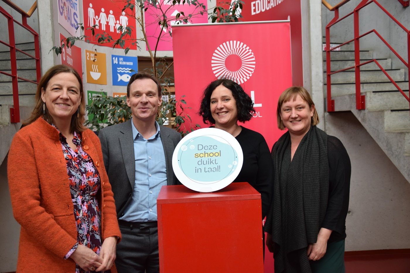 V.l.n.r. Liesbeth Martens, Bruno Vanobbergen, Sofie Van Eynde, Liesbeth Spanjers