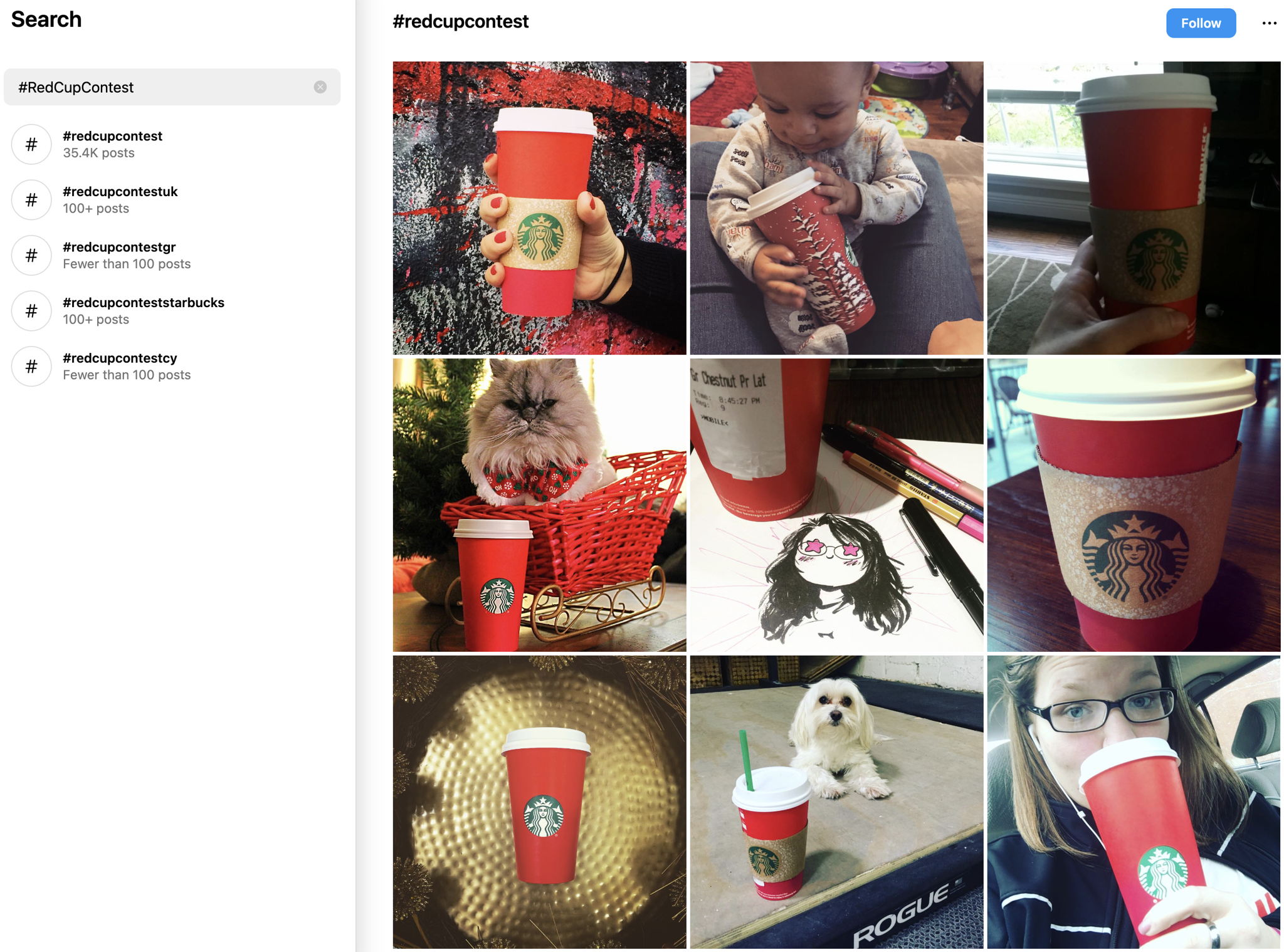 #redcupcontest has banked over 35,000 mentions on Instagram to date. #redcupcontest has banked over 35,000 mentions on Instagram to date.