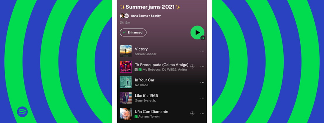 Avec Enrichir, Spotify vous recommande des titres qui sont susceptibles de vous plaire afin d’enrichir vos playlists personnalisées