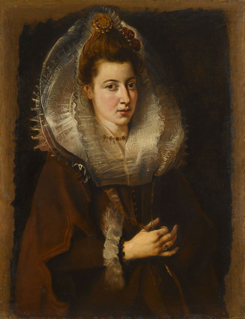 Rubens, Portret van een jonge vrouw die een halsketting vasthoudt, in langdurig bruikleen Rubenshuis, particuliere verzameling - Museum of Fine Arts, Houston