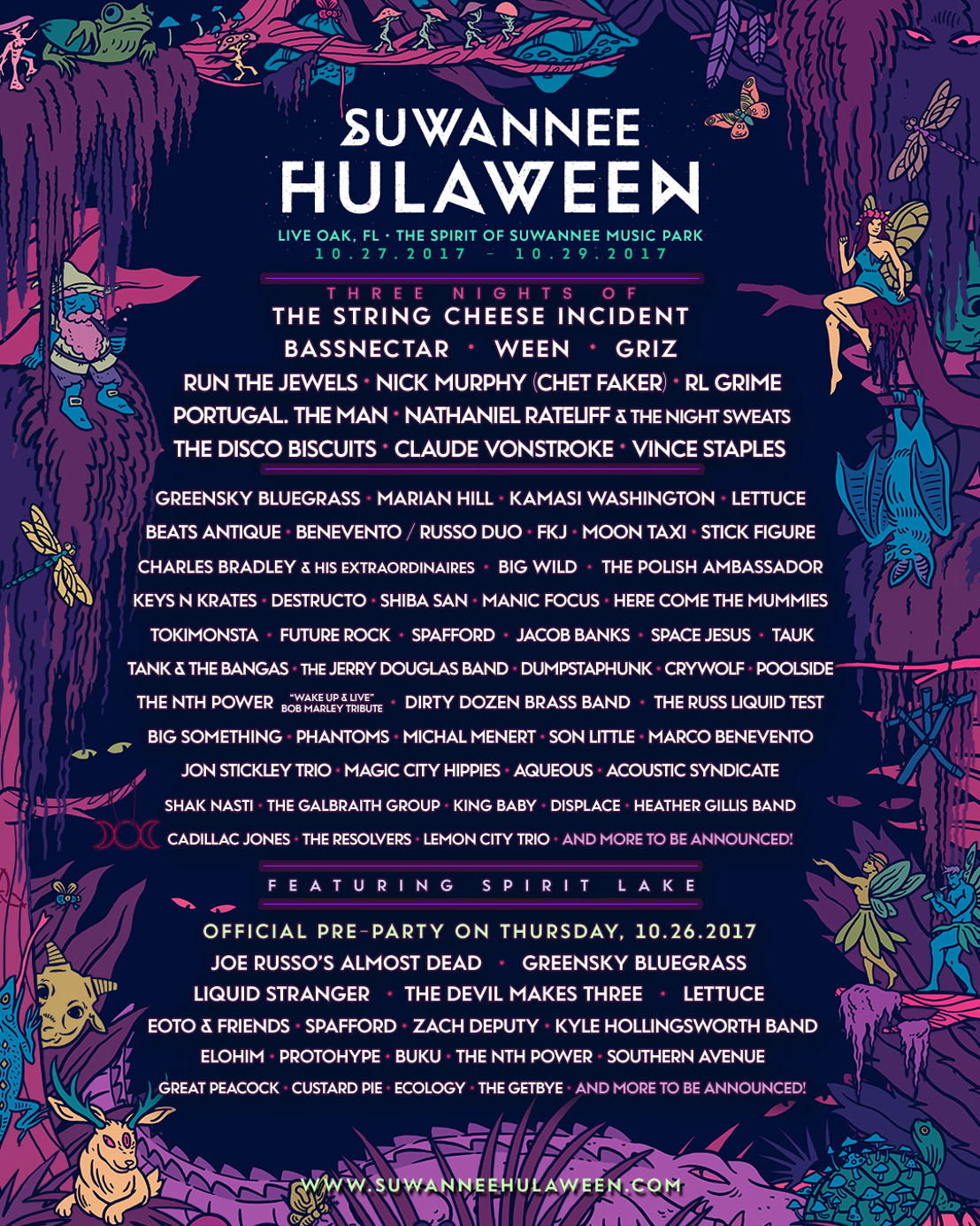 Suwannee Hulaween Announces Lineup for October 2729 2017 Event at The