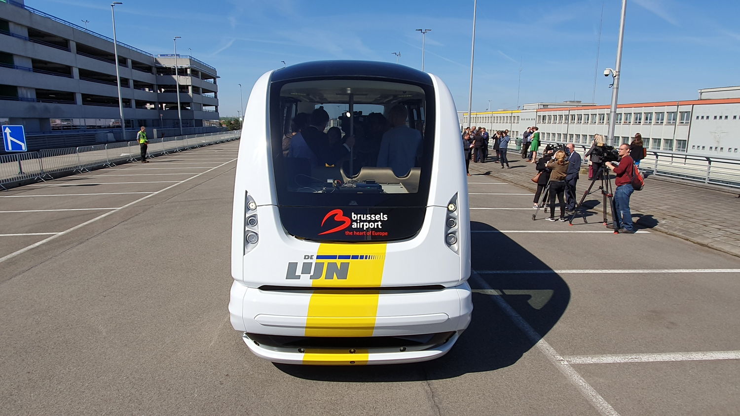 De autonome shuttle van De Lijn en Brussels Airport Company.