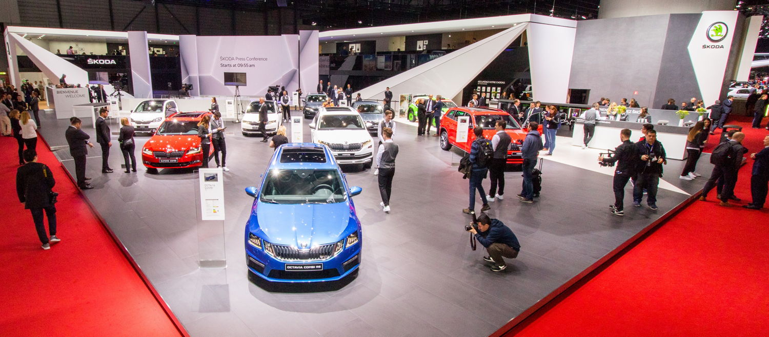 ŠKODA's booth at the Geneva International Motor Show includes numerous world and exhibition premieres.