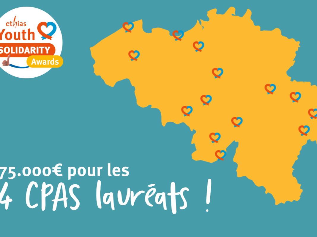 275.000€ pour les 14 CPAS lauréats de la deuxième édition des Ethias Youth Solidarity Awards !