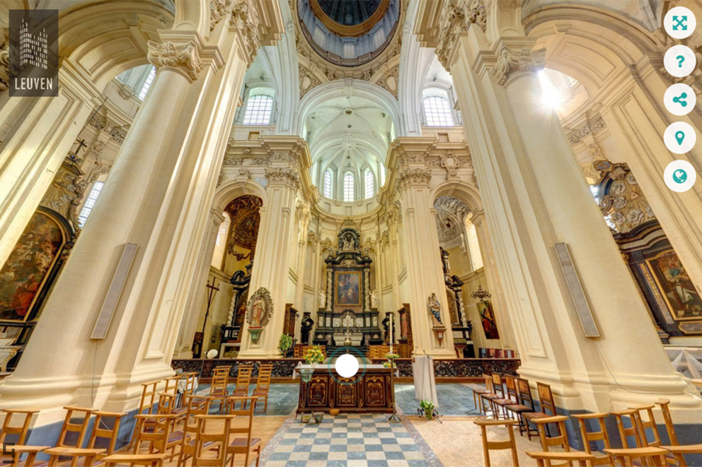 Virtuele 360°-rondleidingen in zes Leuvense kerken