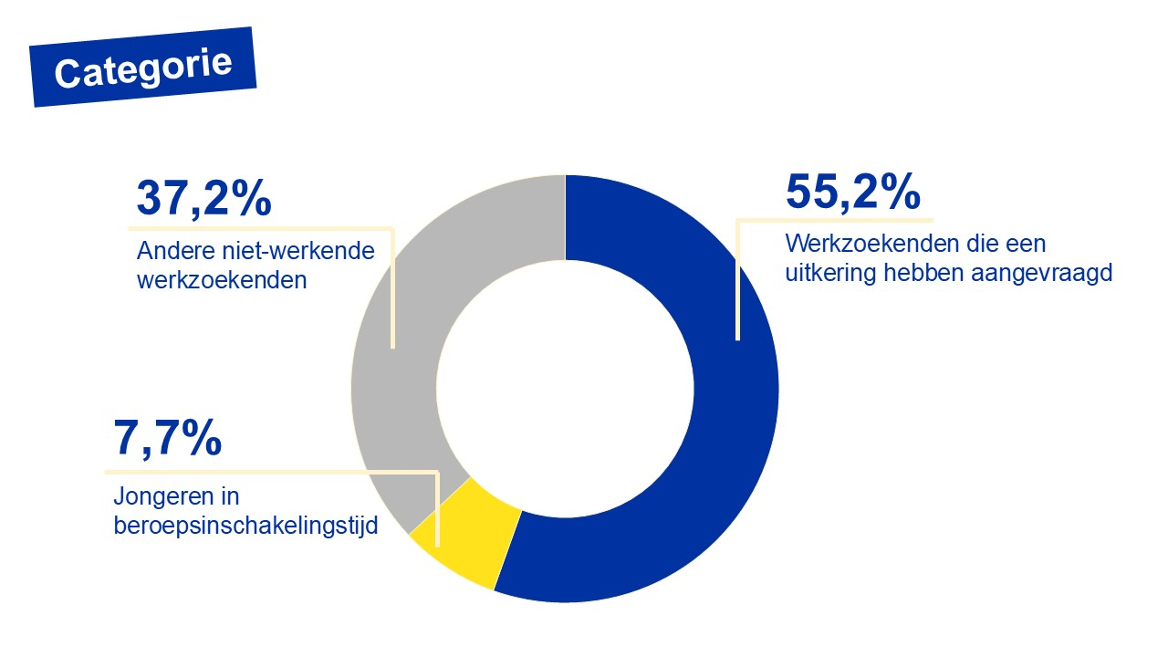 Verdeling van de Brusselse werkzoekenden volgens categorie - 01/2025