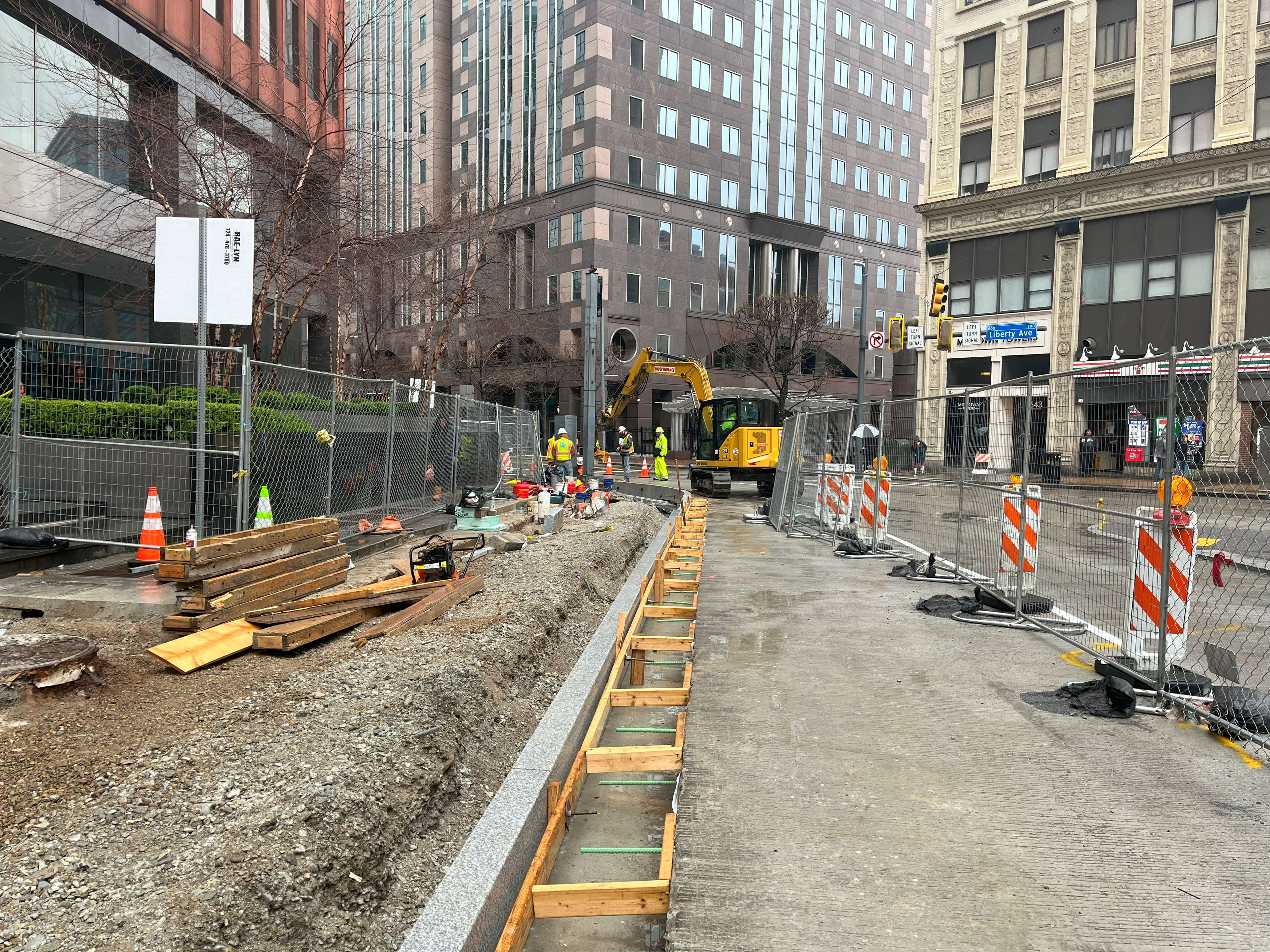 Granite Curb Installation is Underway at Wood Street Station