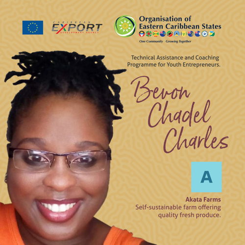 Bevon Chadel Charles beneficiary of the OECS-Caribbean Export Development Agency's Technical Assistance and Coaching Programme Bevon Chadel Charles beneficiary of the OECS-Caribbean Export Development Agency's Technical Assistance and Coaching Programme