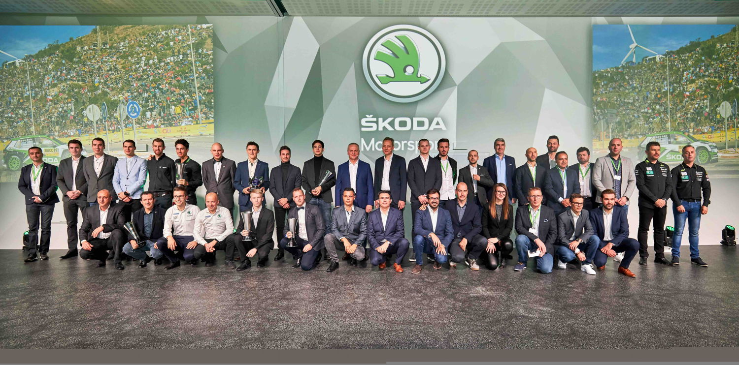 A podium full of winners: In 2019, ŠKODA crews
conquered all the titles of the WRC 2 Pro championship
plus five FIA titles and 23 national championships.
