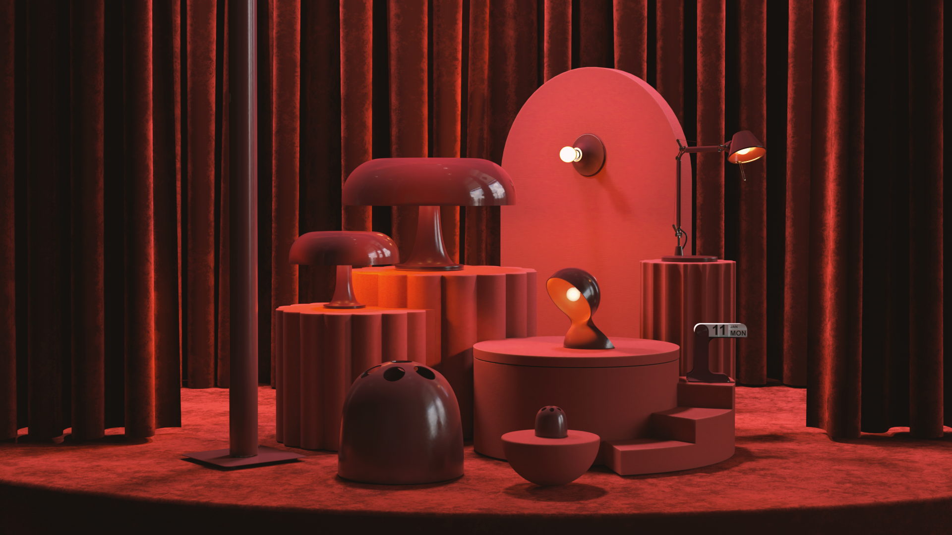 Ruby Red Collection by Artemide and Danese Milano