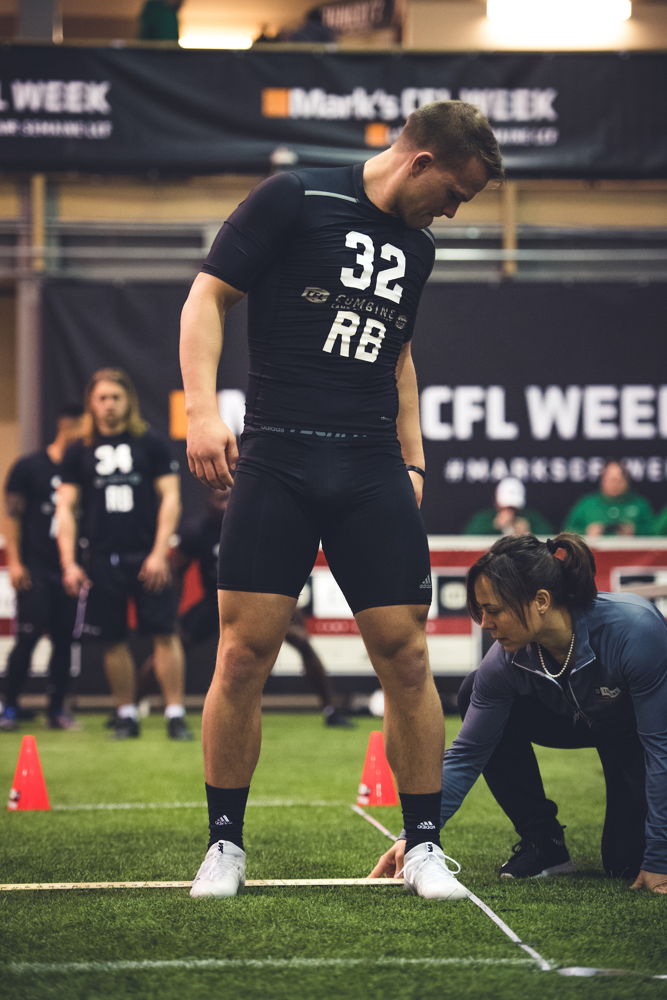 Jonah Pataki at the CFL Combine presented by adidas. Photo credit: Johany Jutras/CFL