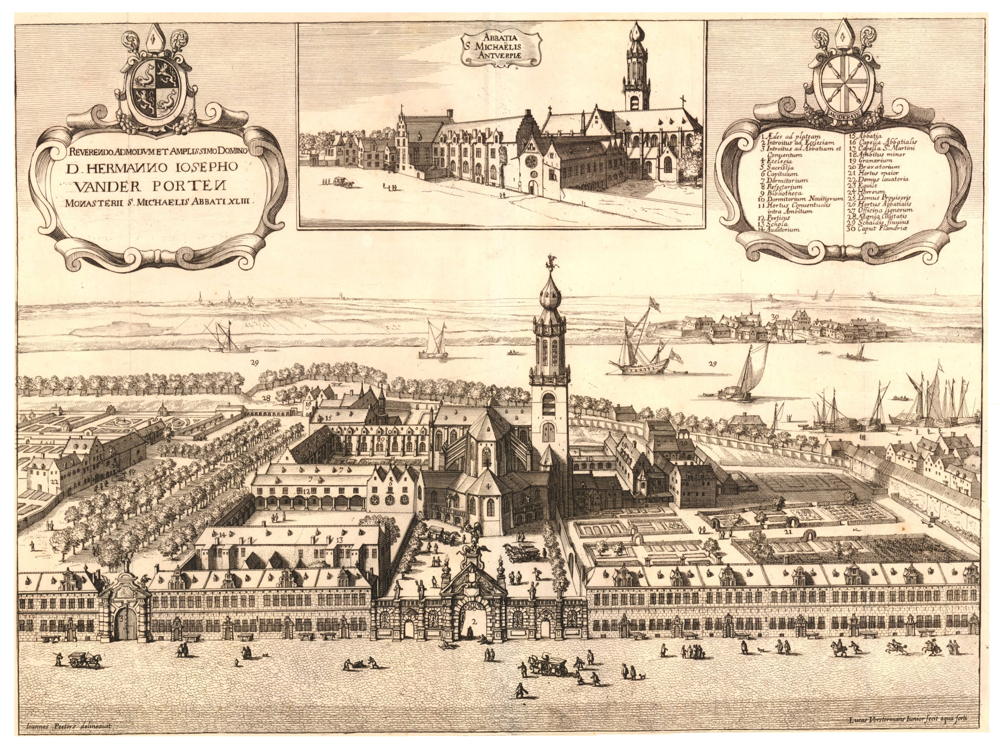 Gravure van Sint-Michielsabdij in 1659  - © Rijksmuseum Leiden