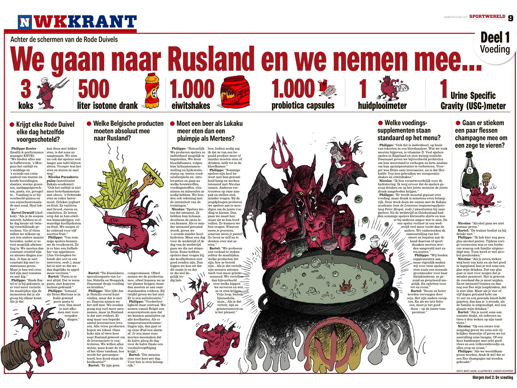 Het Nieuwsblad - 4 juni 2018 - We gaan naar Rusland en we nemen mee...