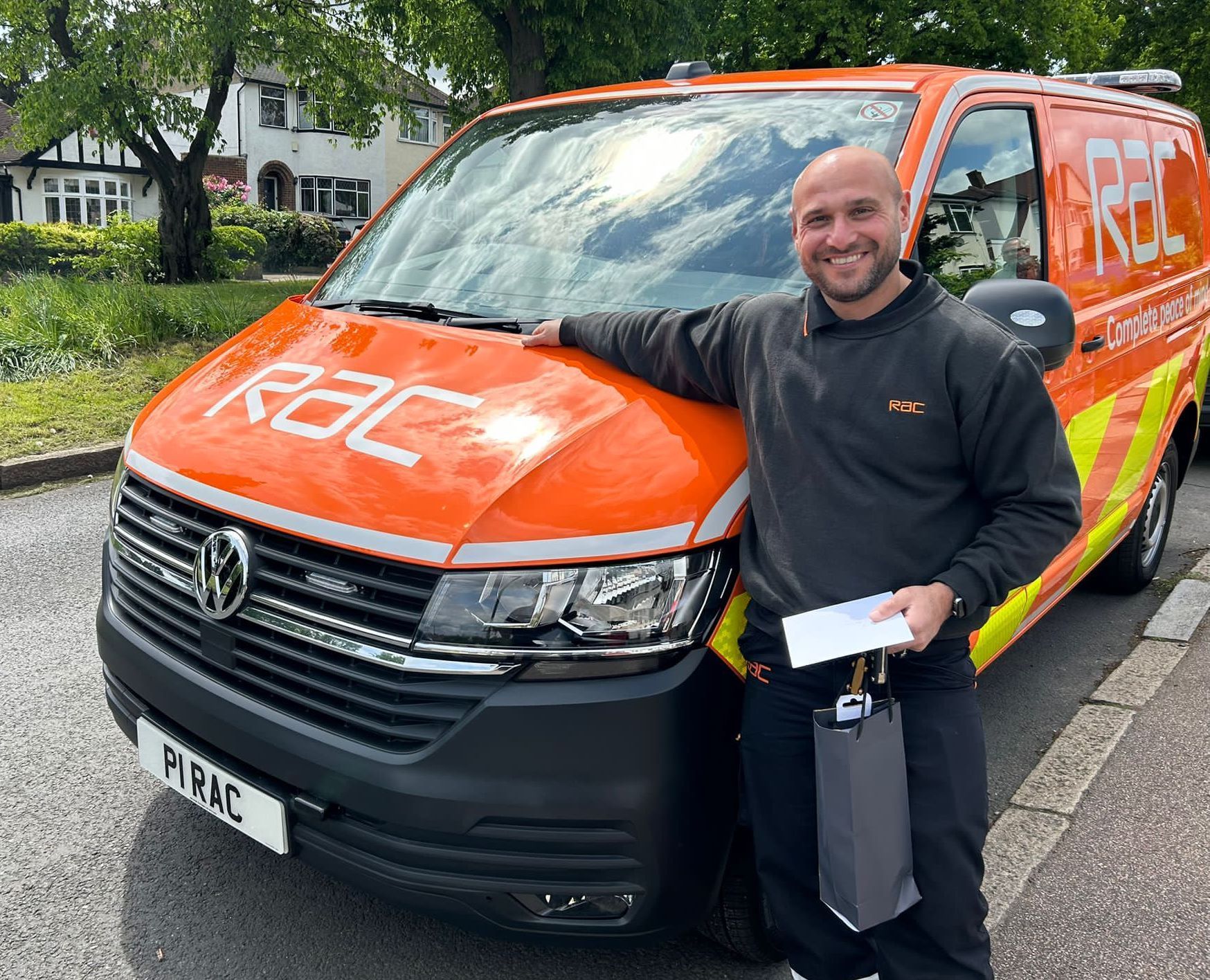 Paolo De Sio with his new van. Photo: RAC Paolo De Sio with his new van. Photo: RAC