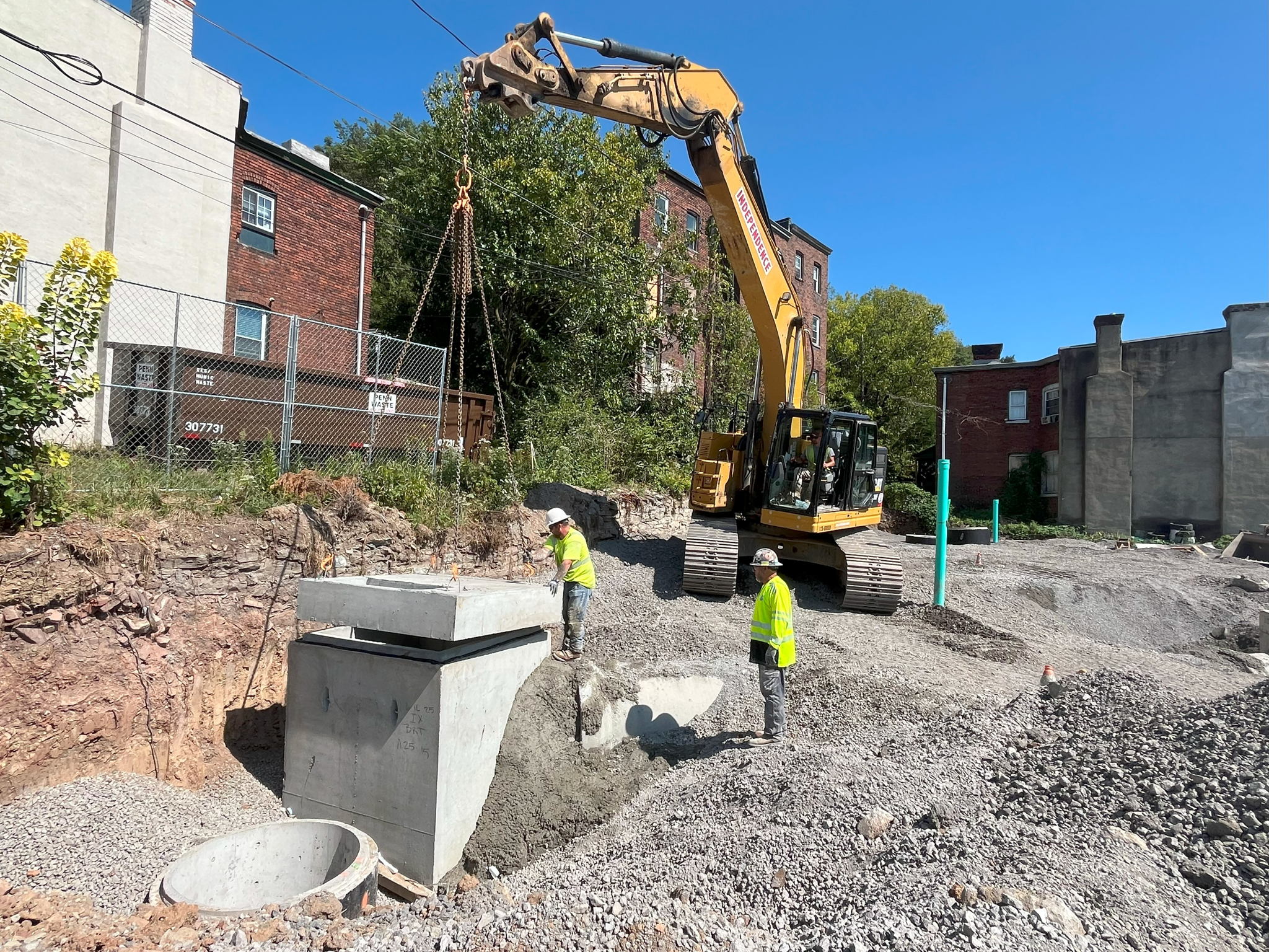 Drainage infrastructure installation underway at Fifth Avenue and Kirkpatrick Street