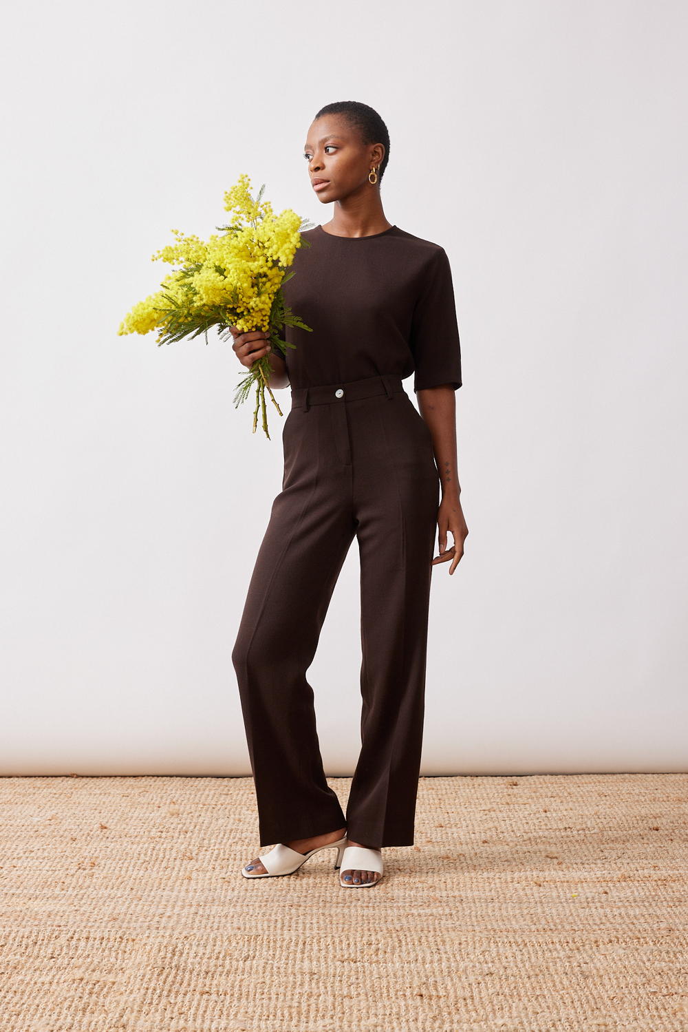 Mardi editions - SS23 - Top Daphne Crepe de laine Chocolat (150€) (3)