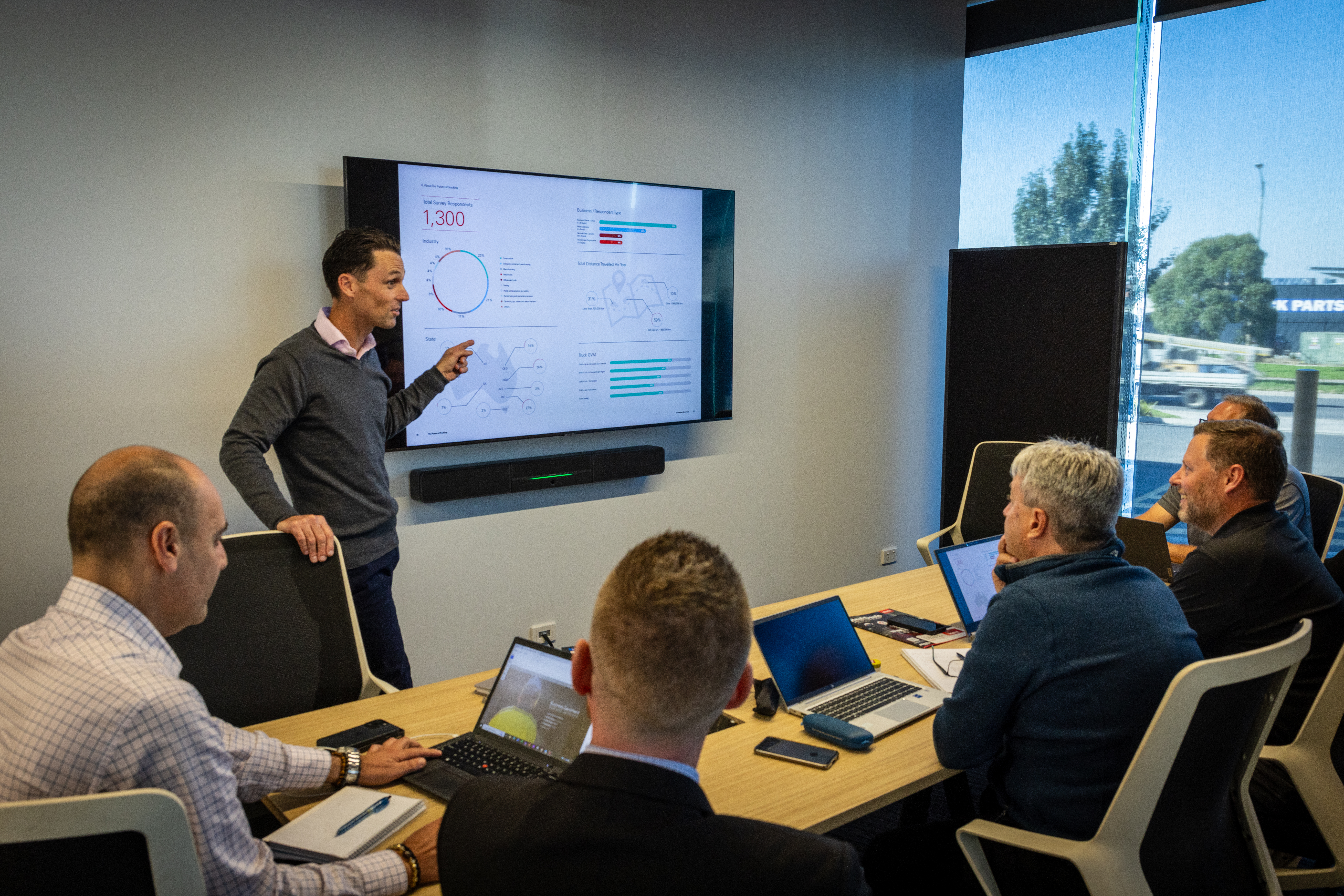 1,300 survey respondents make up The Future of Trucking Report (back left: IAL Head of Sales Craig White)