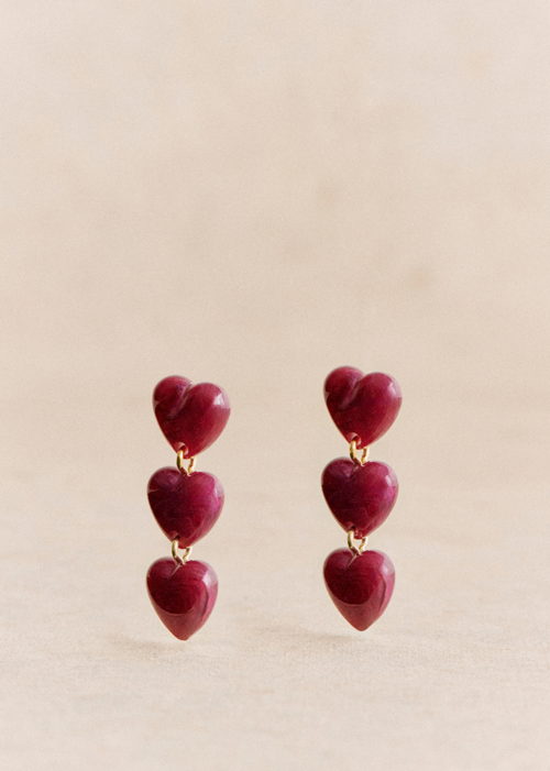 Sézane - Boucles doreilles ERICA Prune - 65€