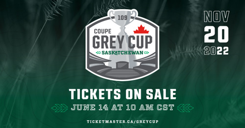 TICKETS FOR THE 109TH GREY CUP OPEN FOR PUBLIC SALE