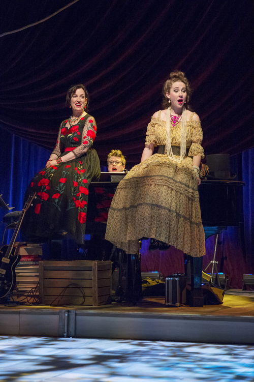Caitriona Murphy, Veda Hille, and Lauren Jackson in Onegin. Photo by David Cooper. From the 2016 Arts Club Theatre Company premiere production.