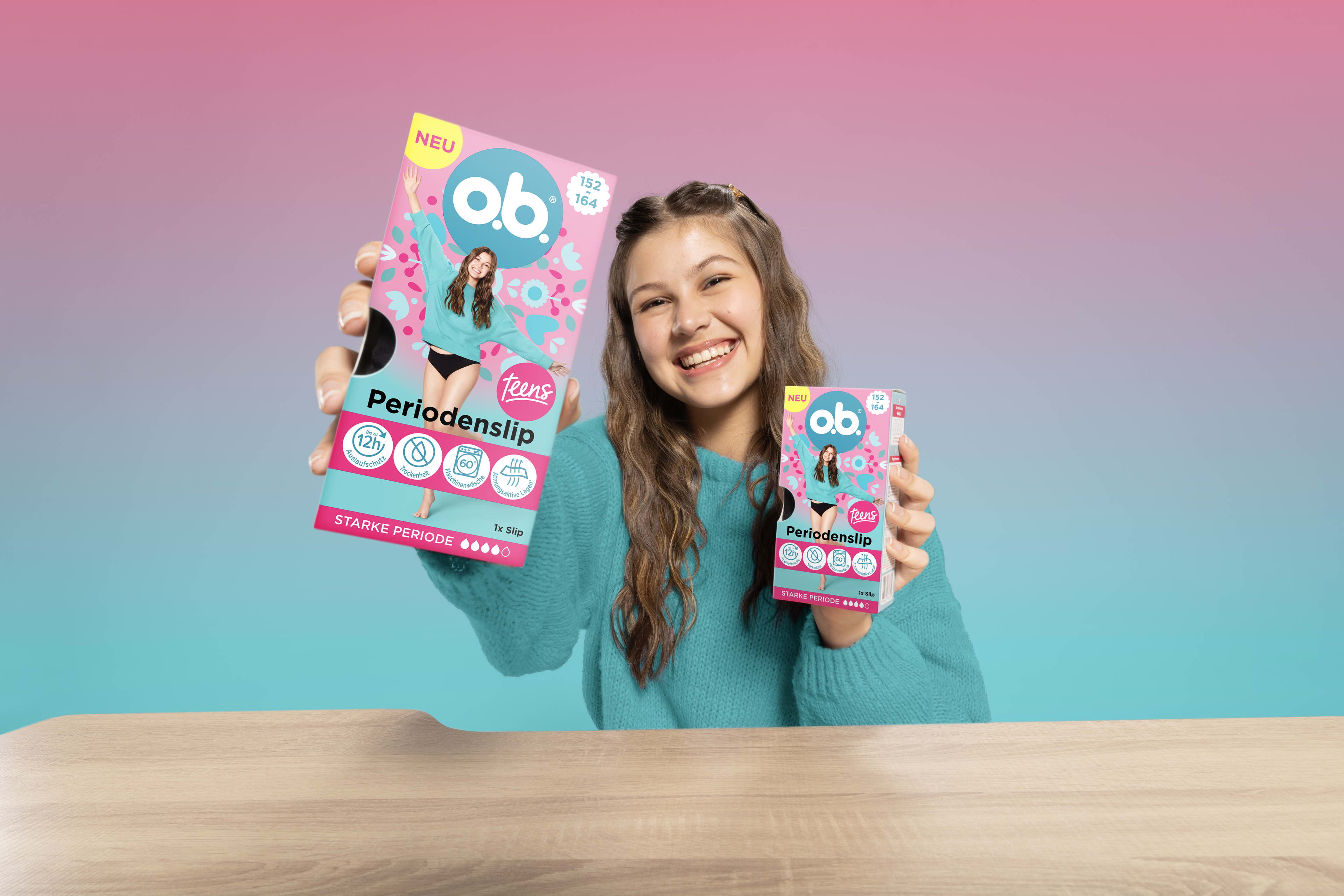 Verlässlicher Partner ab der ersten Periode:
Der neue o.b.® Teens Periodenslip