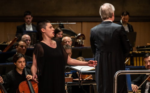 Emily D'Angelo with the TSO, Nov 22, 2023 (Photo courtesy of Stelth Ng/Toronto Symphony Orchestra)