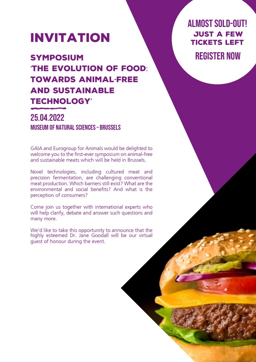 Uitnodiging Symposium (25/4) 'The Evolution of Food: Towards Animal-Free and Sustainable Technology'