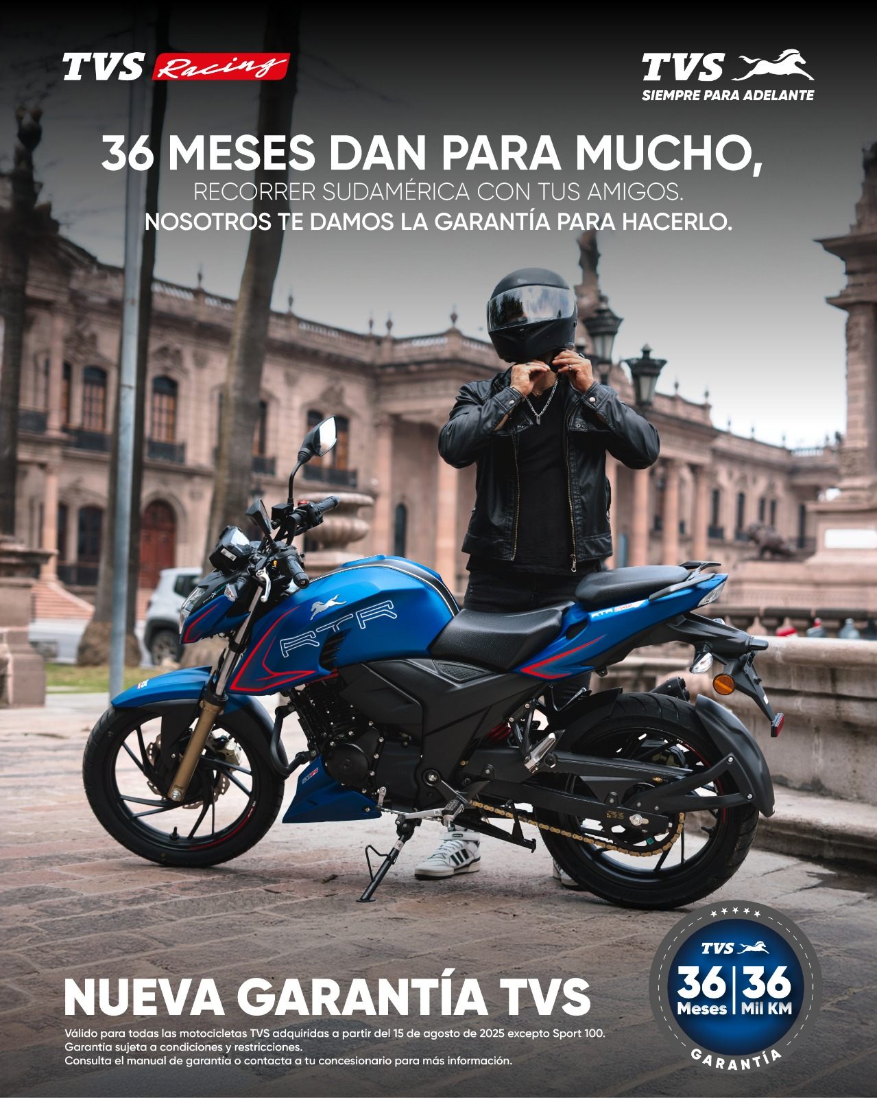 TVS Motor redobla sus esfuerzos con los mexicanos al ampliar su garantía de motocicletas y motocarros 