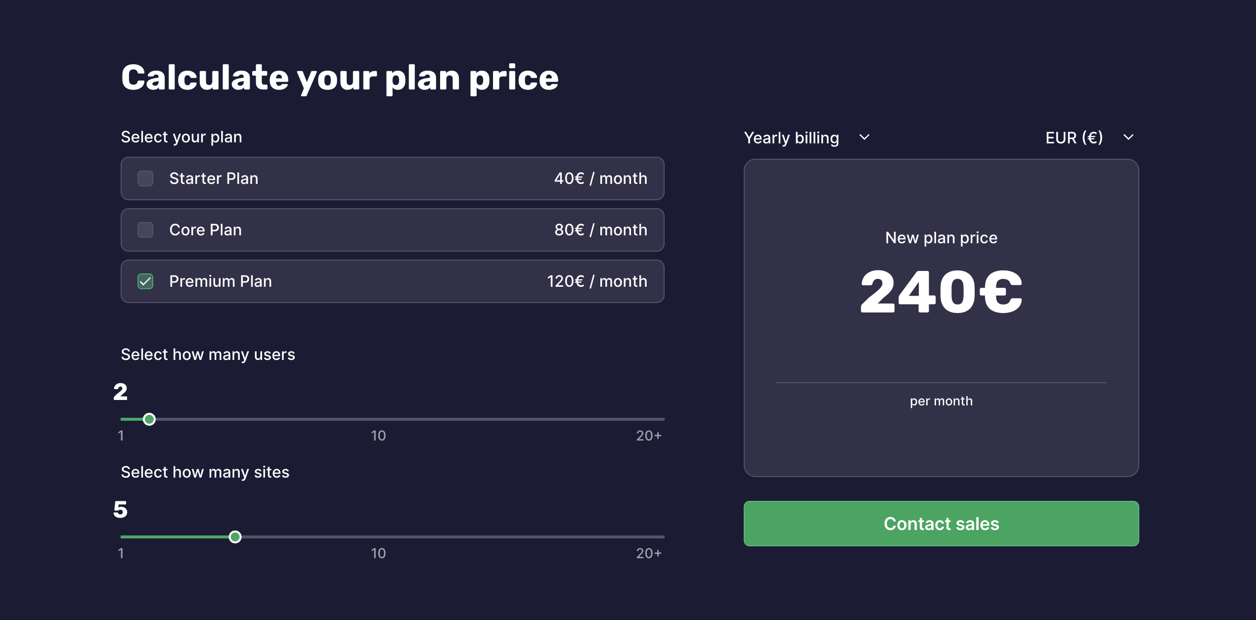 Use price calculators to compare pricing across subscription tiers