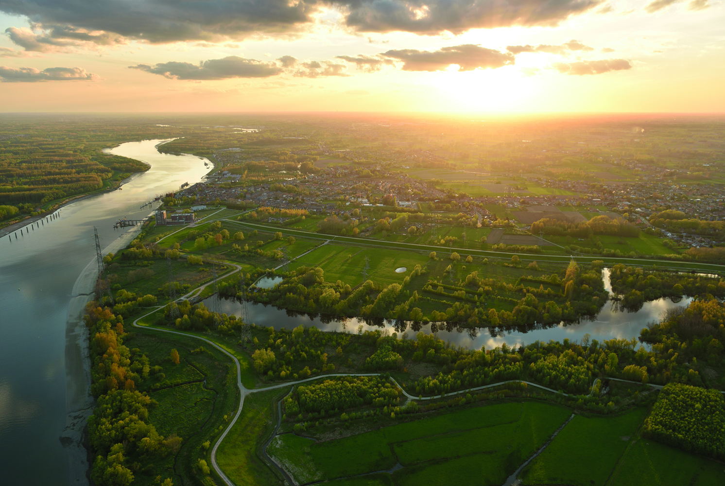 Nationaal Park Scheldevallei -Luchtfoto Schelde en Kruibeekse Polders (© Yves Adams Vilda)