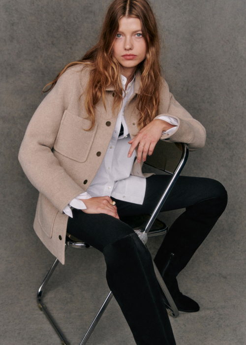 Sézane - Manteau ARMANDO Beige chine - 270€