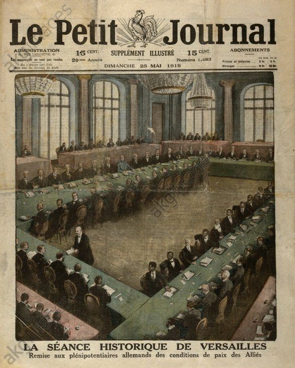 Peace talks in Paris and Versailles, 18.1.–28.6.1919 / The German delegation receives terms of the peace treaty from the Allies, Versailles, 7.5.1919. AKG89451