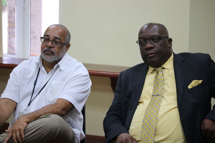 Prime Minister Harris pays courtesy visit to the OECS Commission in May 2017 as Chairman of the OECS Authority.