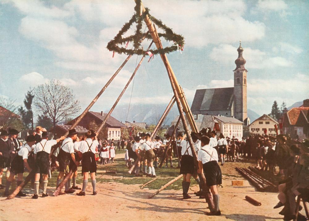 Erecting a maypole in Bavaria, 1941 AKG156590 © akg-images