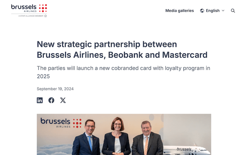 Brussels Airlines announce strategic partnership