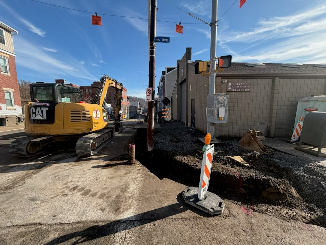 Excavation recently started at Forbes Avenue and Gist Street in Uptown