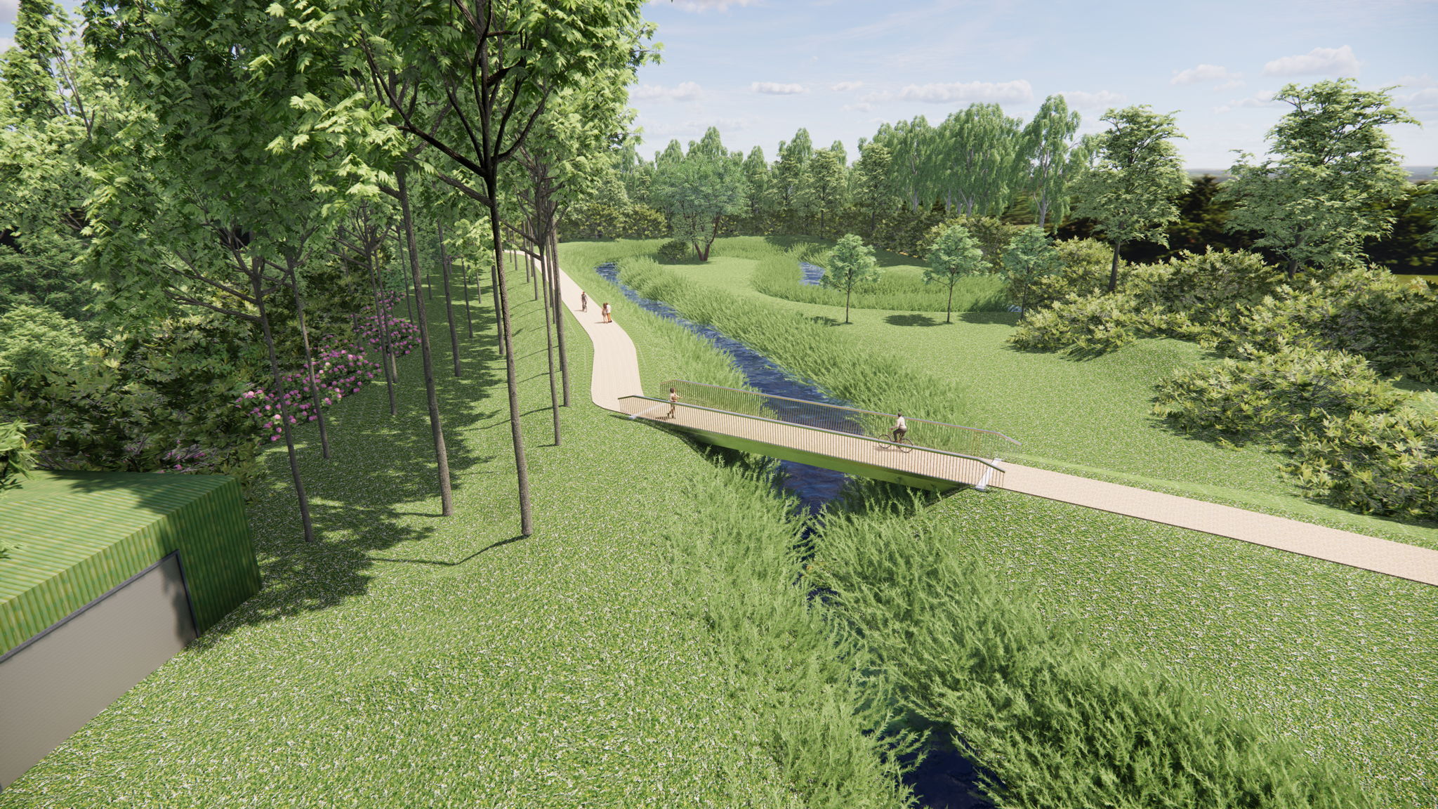 Een nieuwe fietsbrug over de Bovenvliet verbindt Schelle en Hemiksem