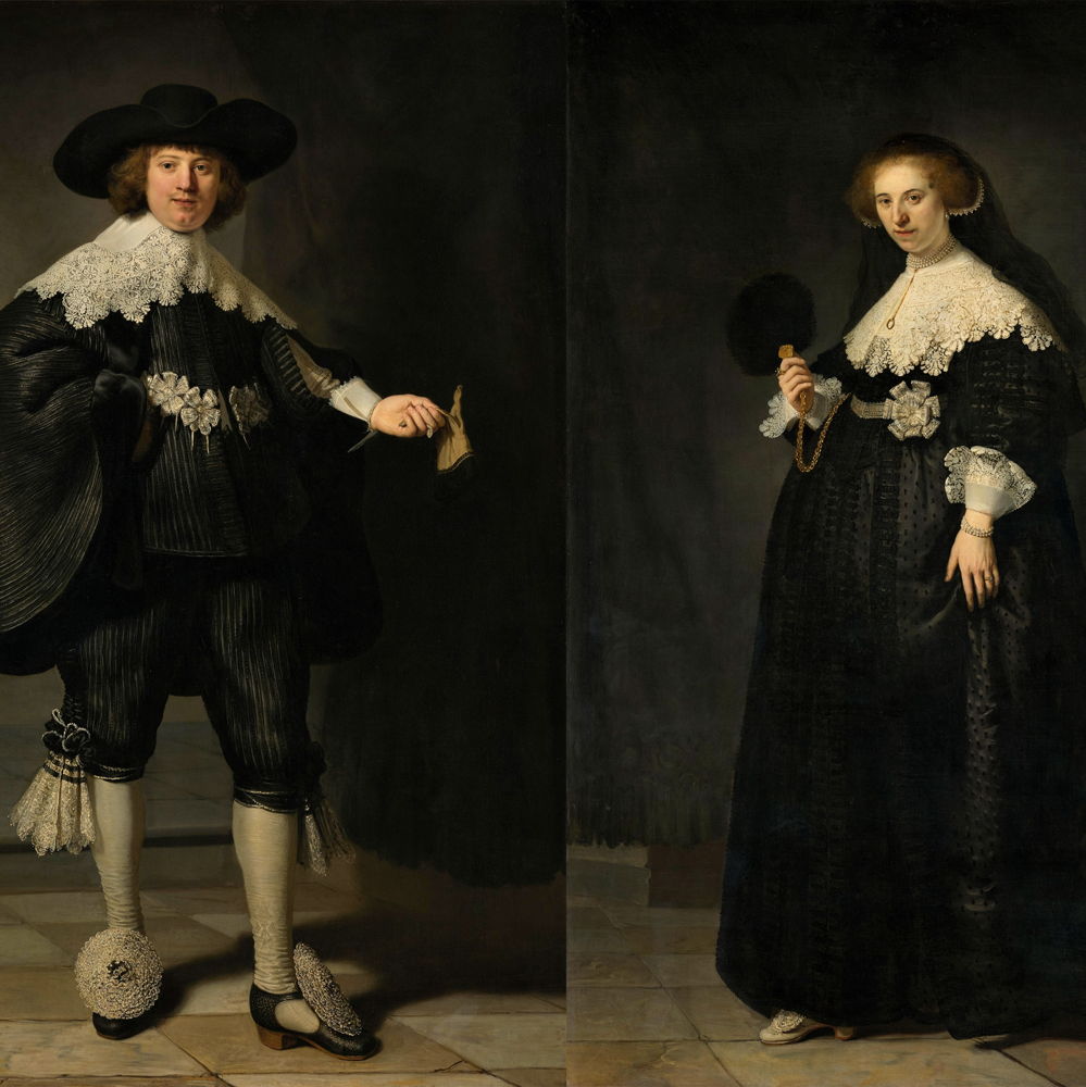 Pendant portraits of Maerten Soolmans and Oopjen Coppit - Rembrandt
