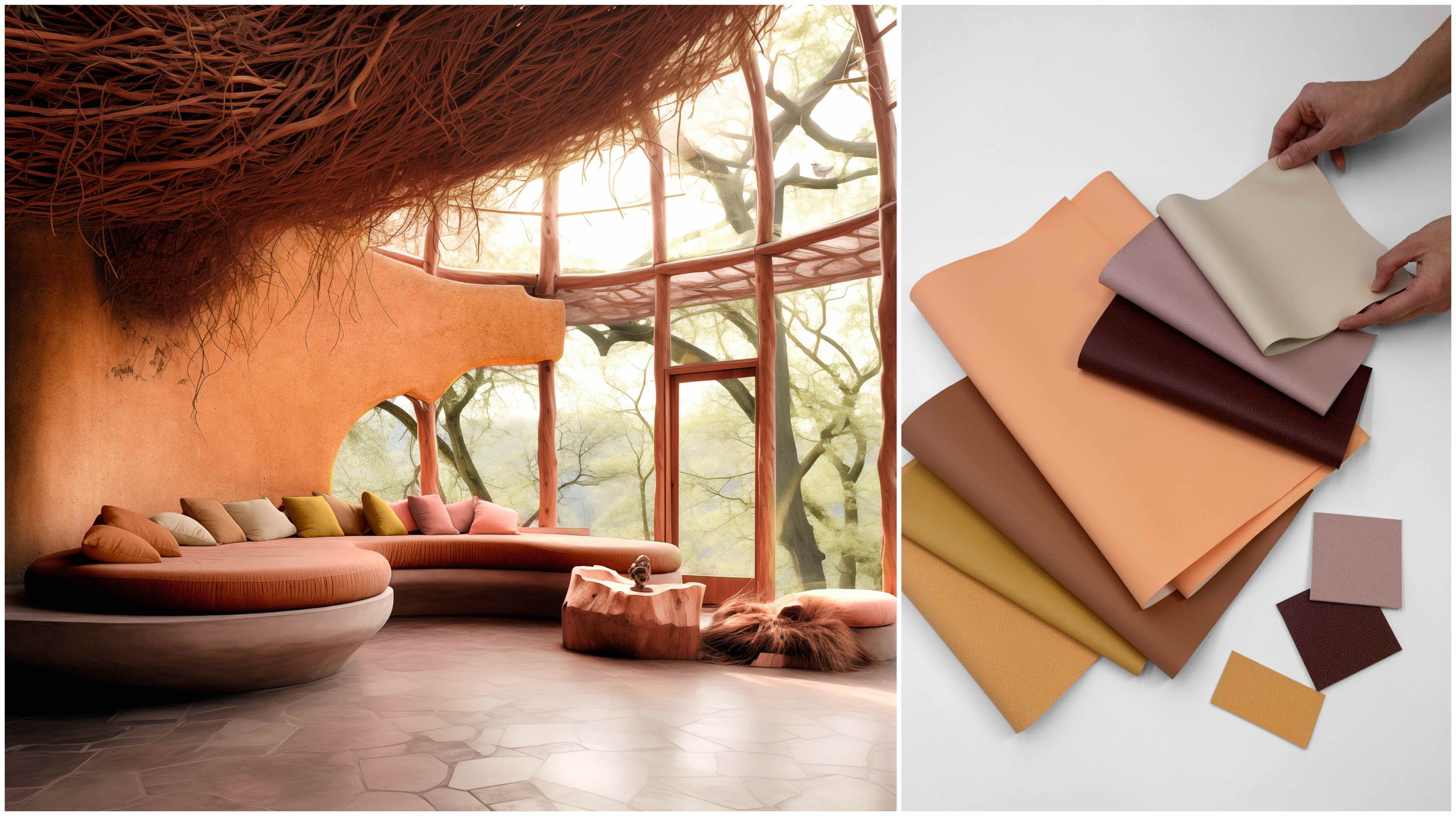 Left image: The Lounge by WeWantMore Studio for Ultrafabrics. ​
Right Image: Ultrafabrics’ Sanctuary Palette