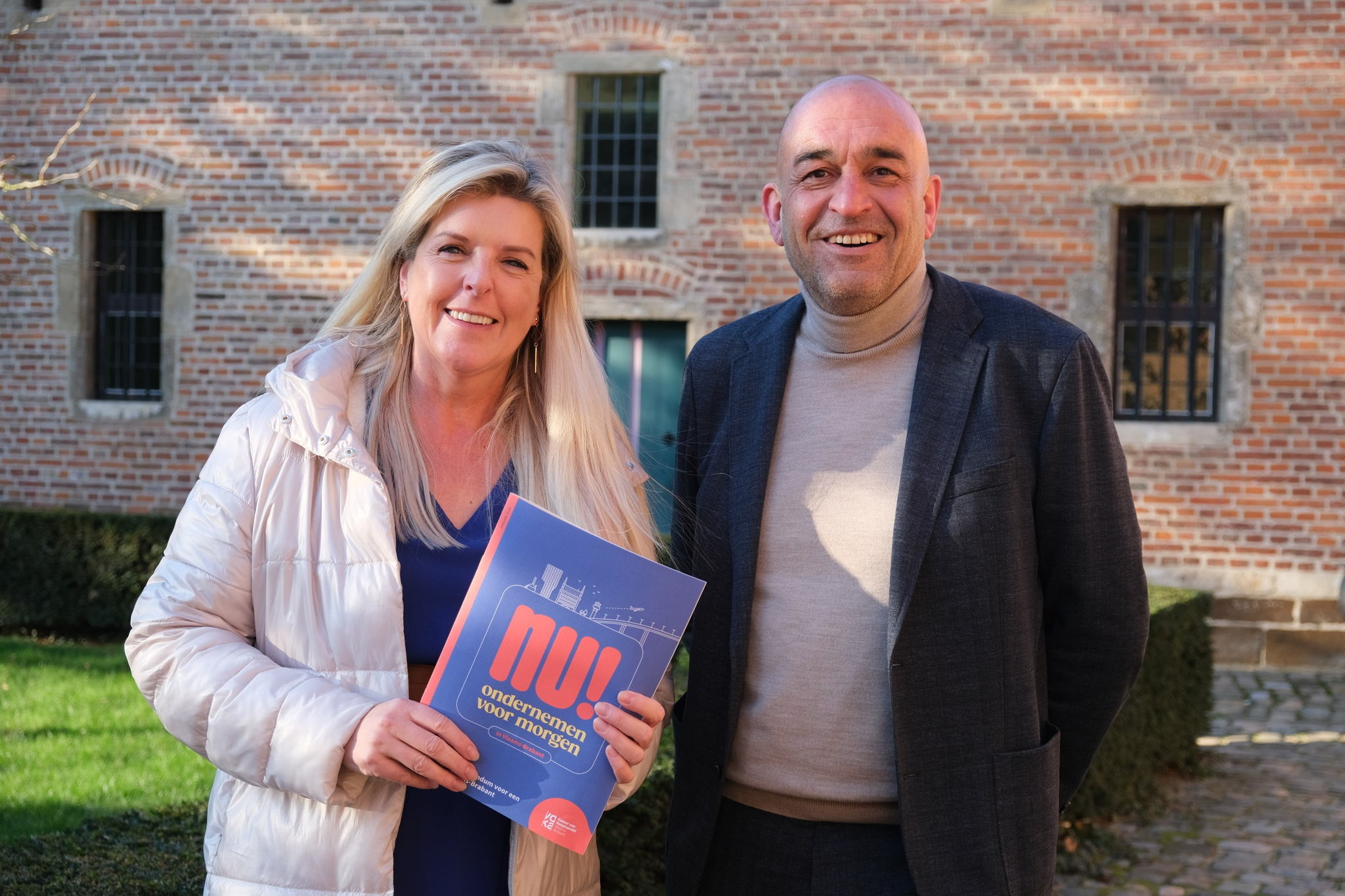 Daniëlle Vanwesenbeeck, voorzitter van Voka-KvK Vlaams-Brabant en Kris Claes, gedelegeerd bestuurder stelden vandaag het Vlaams-Brabants memorandum Nu! Ondernemen voor morgen voor