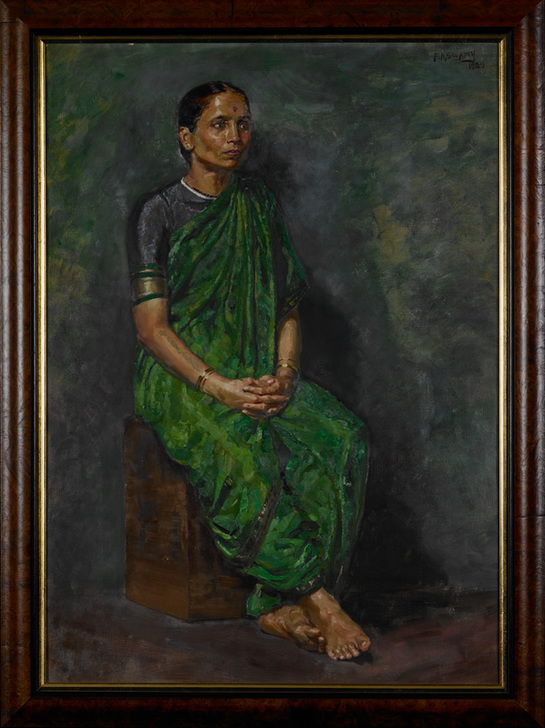 AKG5345515 ‘Figure from life’. A seated lady in a green sari, 1929. © akg-images / British Library