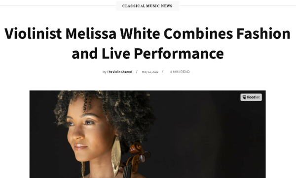 Violinist Melissa White Combines Fashion and Live Performance, designer Carley Brandeaux "dream commission"